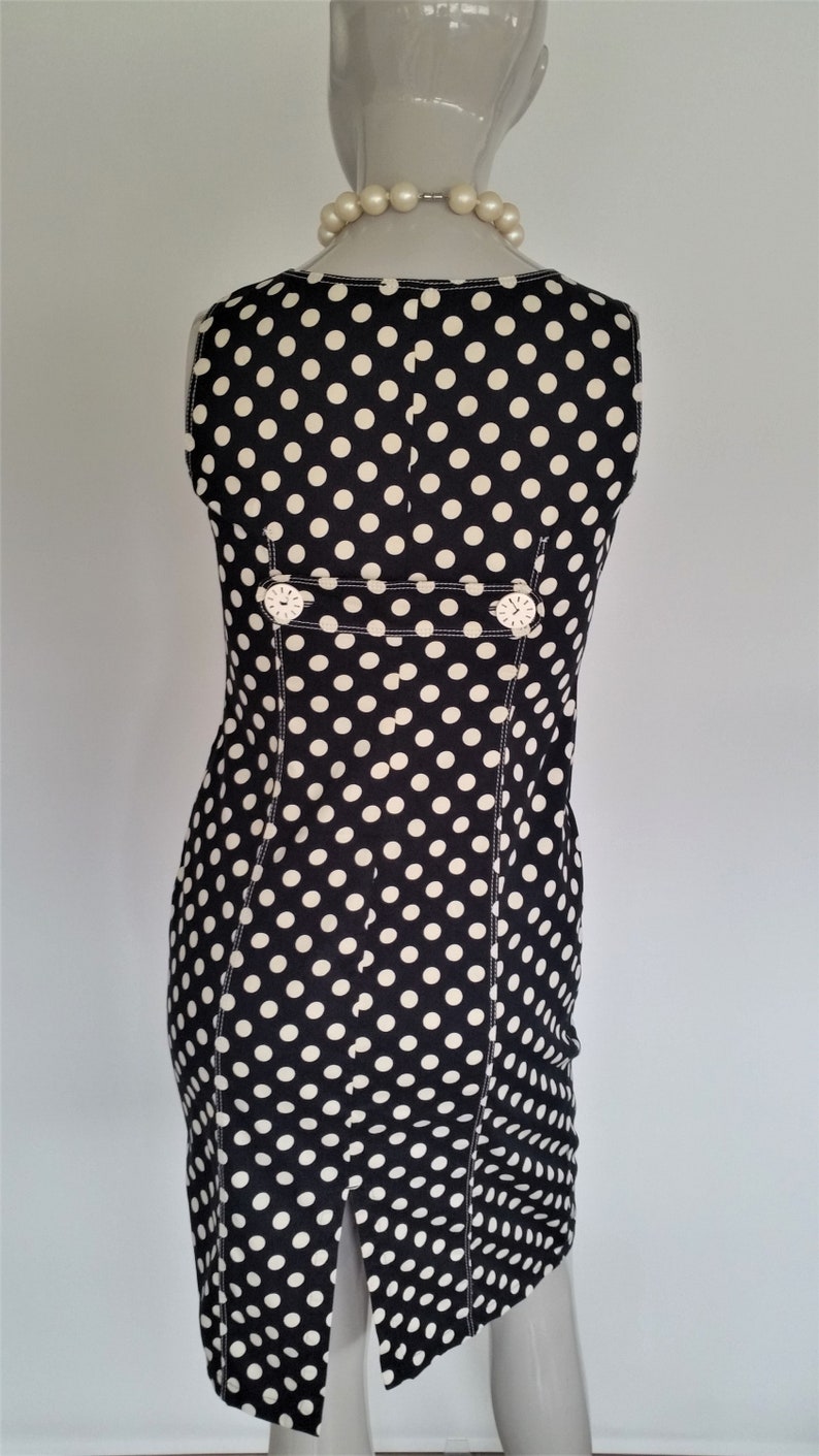 dotted tube dress 1990\u2019s vintage Italian polka dot print dress Made in Italy