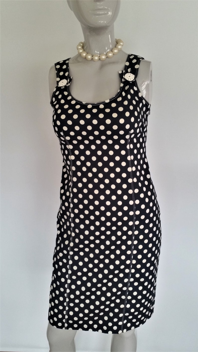 dotted tube dress 1990\u2019s vintage Italian polka dot print dress Made in Italy