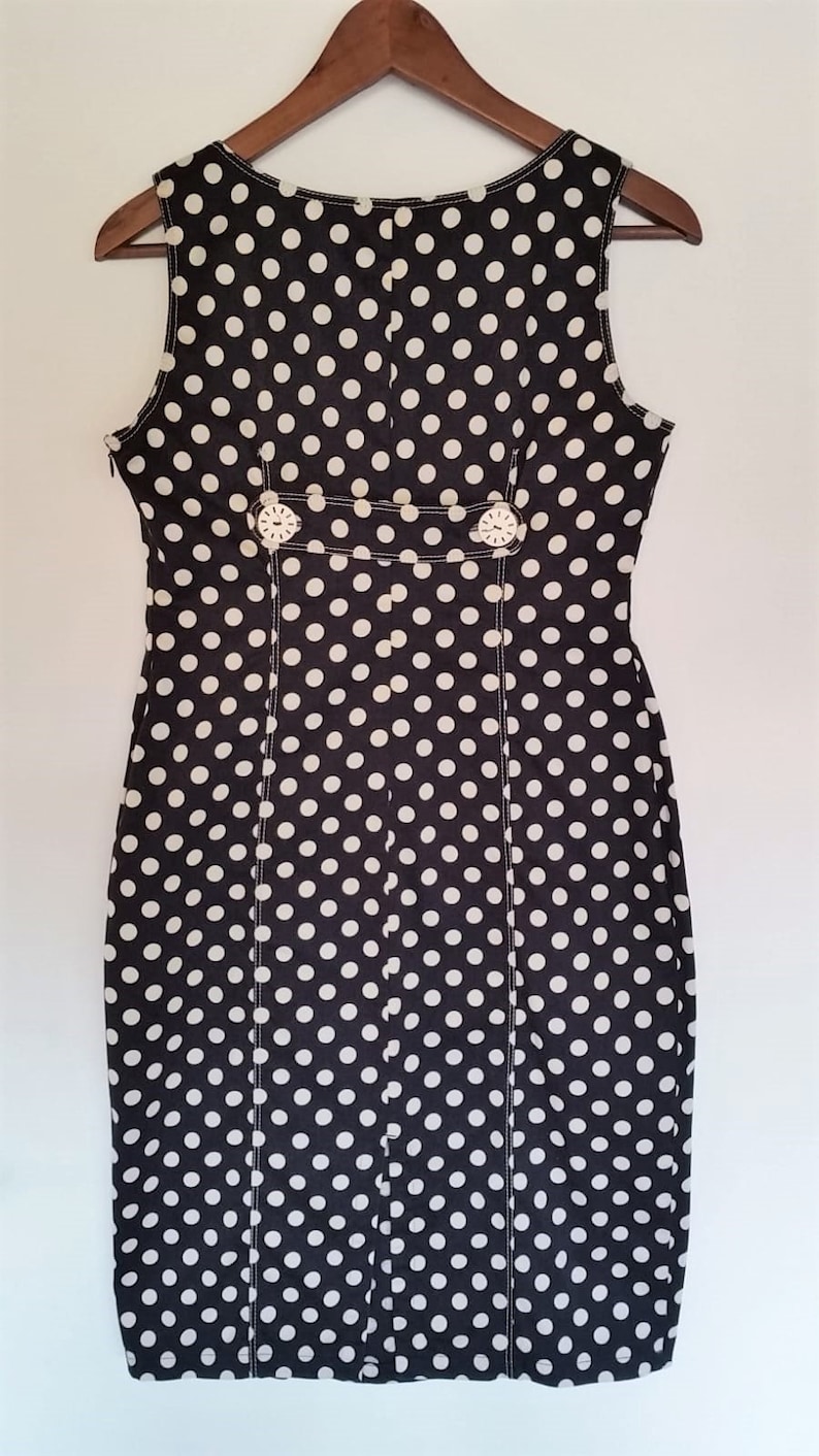dotted tube dress 1990\u2019s vintage Italian polka dot print dress Made in Italy