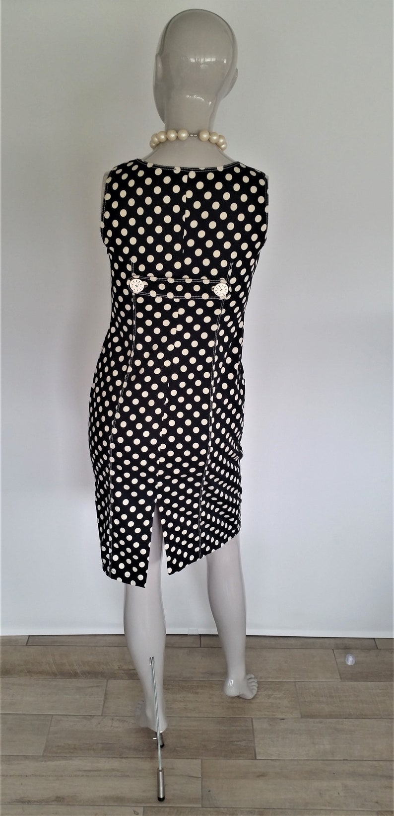 dotted tube dress 1990\u2019s vintage Italian polka dot print dress Made in Italy