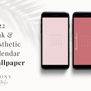 2022 Pink Aesthetic Calendar Wallpapers for Phone | Monthly Wallpaper | Instant download | Minimal design for android & iPhone