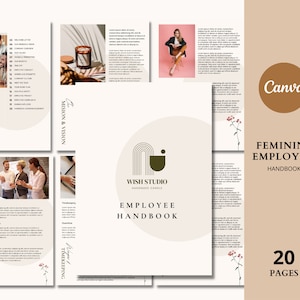 Feminine Employee Handbook | Employee Guide | Employee Handbook Template | Employee Welcome Guide | Employee Canva Template
