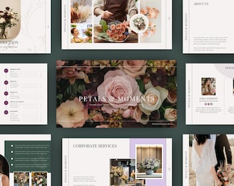 Canva Florist Meshing Deck Vorlage | Elegante Blumen Präsentation