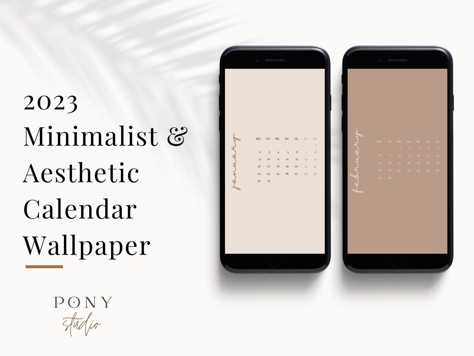 2023 Calendar Wallpaper for Phones | Aesthetic Wallpapers for Phone | Monthly Wallpaper | Aesthetic calendar | Instant download