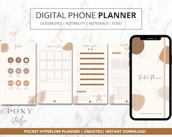Digital Phone Planner, Digital Pocket Planner, iPhone Digital Planner, Android Digital Phone Planner, Smart Phone Digital Planner