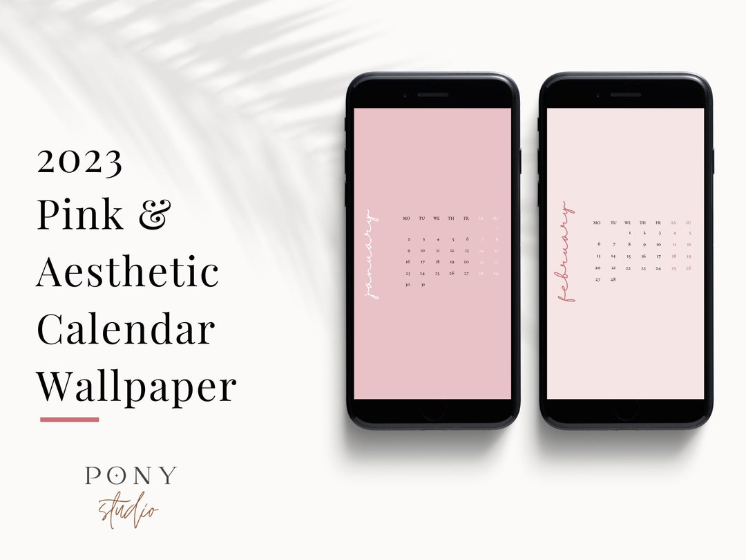2023 Pink Aesthetic Calendar Wallpapers for Phone Monthly Wallpaper