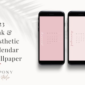 2023 Pink Aesthetic Calendar Wallpapers for Phone | Monthly Wallpaper | Instant download | Minimal design for android & iPhone