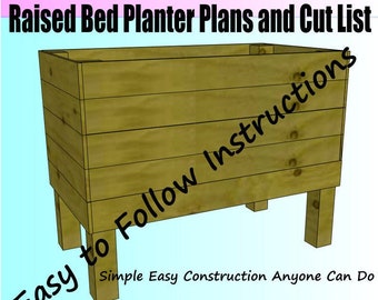 Raised Bed Planter Garden or Compost Bin Plans and Cut List - Easy to Build - Great for Flower or Vegetable Garden - Super Strong