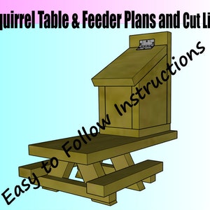 Eichhörnchen Picknicktisch und Futterhäuschen Build Pläne und Schnittliste