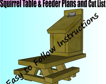 Squirrel Picnic Table and Feeder Build Plans and Cut List - Great Wildlife Feeder for Squirrels that can be an easy DIY