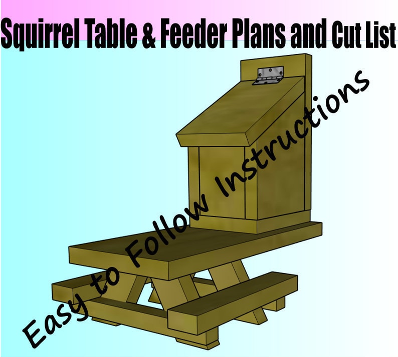 Squirrel Picnic Table and Feeder Build Plans and Cut List - Etsy España