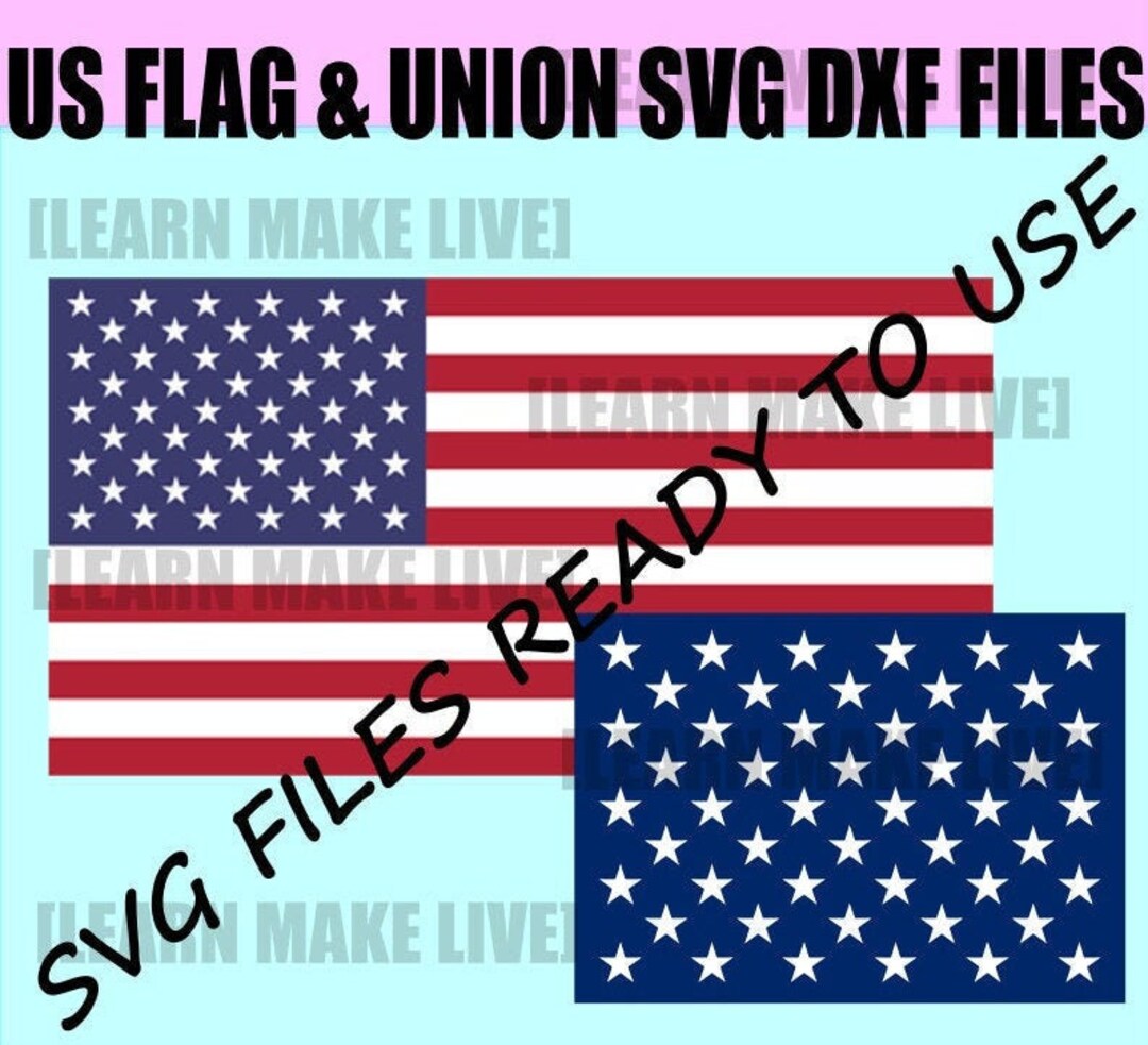 American Flag Bundle US American Flag and Union SVG and DXF Files Ready