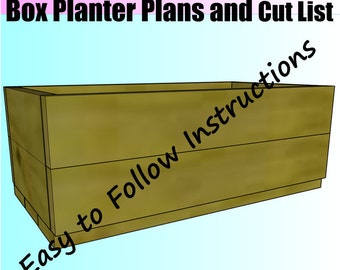 Patio or Window Box Planter Build Plans and Cut List for Vegetables Herbs and Flowers Easy Construction Simple to Follow Plans