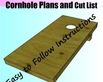 Super Simple to Build Cornhole Bean Bag Toss Build Plans and Cut List - Easy to Build - Great for BackYard Games
