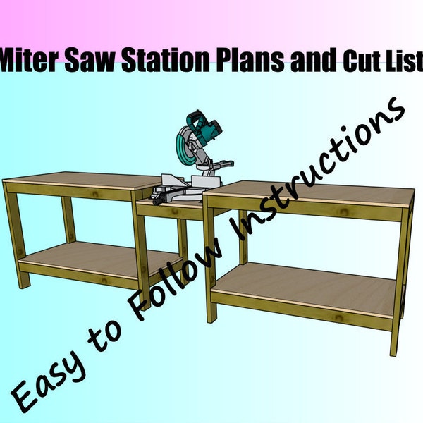 Miter Saw Station Build Plans and Cut List - Simple Inexpensive and Easy to Build