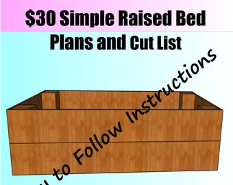 Super Simple Raised Garden Bed 4'x2' Plans and Cut List - Great for Vegetables Flowers Spices - Less than 30 Dollars to Make
