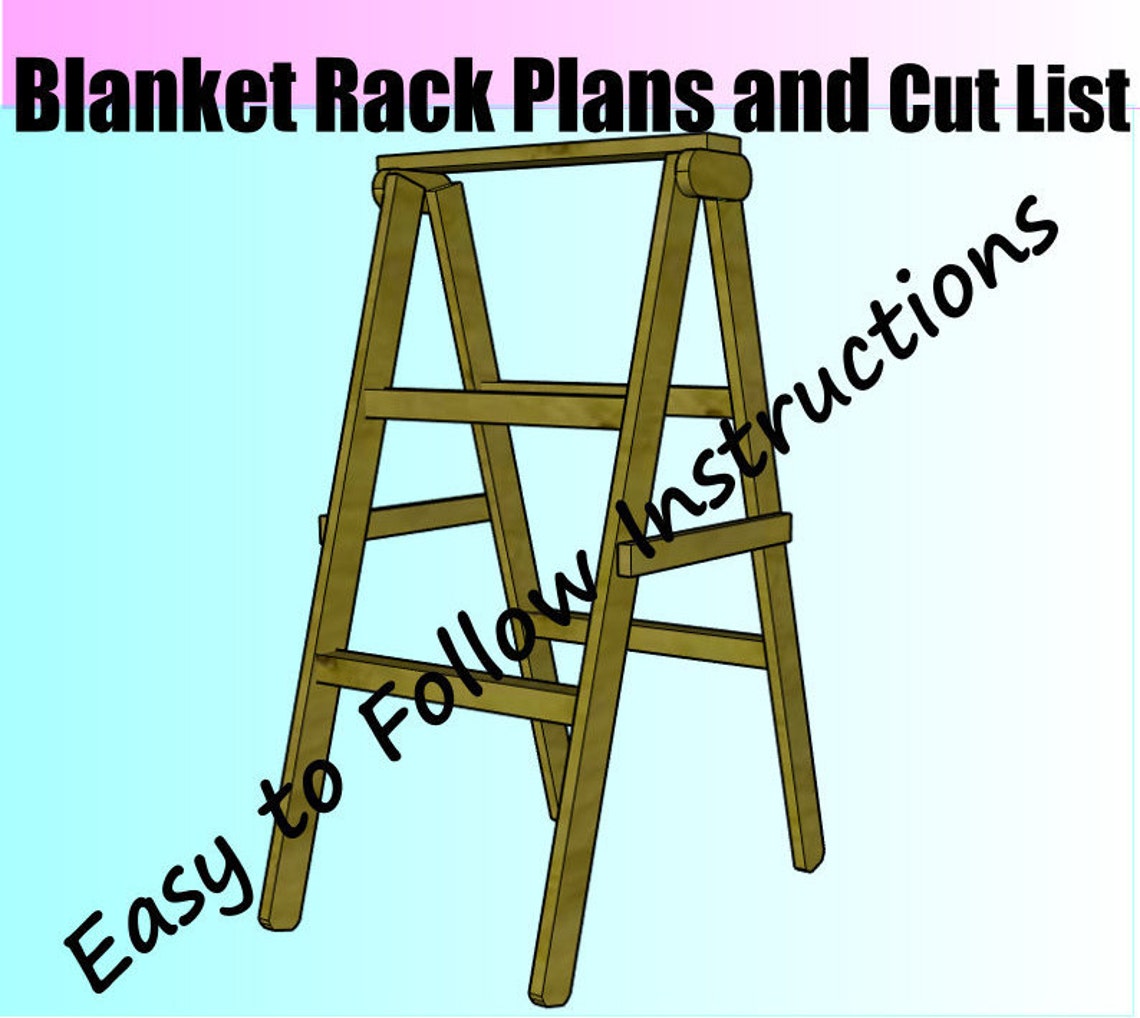 Blanket Ladder Rack Build Plans and Cut List - Quilt Rack - Towel Rack ...