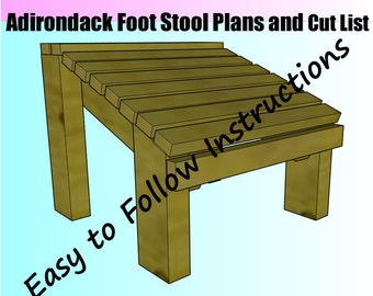 2x4 Adirondack Foot Stool - Build Plans and Cut List Simple and Easy to Build Project