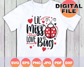 Cute T-ShirtOnesieBodysuit perfect for Valentines day or baby shower Lil Miss Love Bug ShirtOnesie