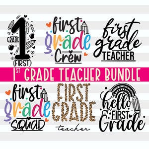 First Grade Teacher Svg| Back to School Svg Bundle| 1st Grade Teacher Png| First Day of School| Teaching| Digital Cricut Files| Png Dxf Eps