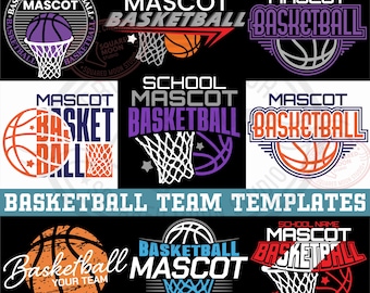 Basketball SVG PNG Bundle, Custom Team Mascot Template, Eps Pdf Jpeg Dxf