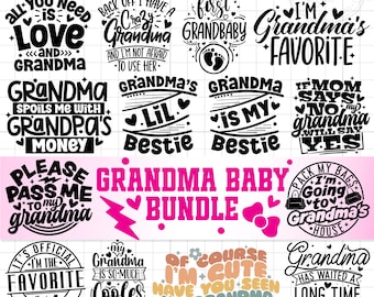 Pacchetto nonna bebè SVG PNG, divertenti disegni per body di annuncio