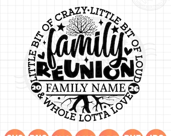 Family Reunion 2026 SVG PNG, Crazy Little Bit of Loud, Family Name Template