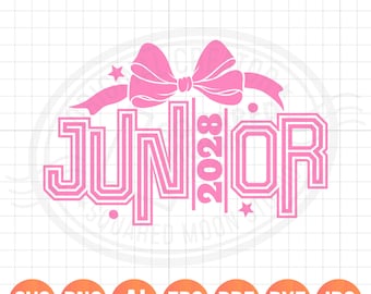 Coquette Junior 2028 SVG PNG: Pink Bow Design