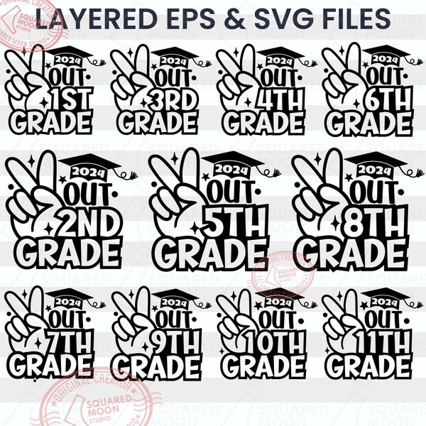 Last Day of School Svg Bundle| Graduation 2024 Svg Png| 8th Grade Graduate| 5th Grade Grad Kids Gifts| 1st 2nd 3rd 4th 6th 7th 9th 10th 11th