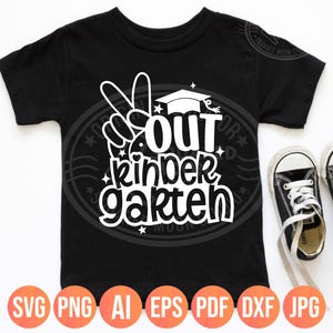 Peace Out Kindergarten SVG PNG, Last Day of School & Kindergarten Design image 5