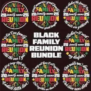 Black Family Reunion Svg Bundle, Personalized Family Name Template, Family Reunion Logo, 2025 Gathering Cricut Silhouette Sublimation Files