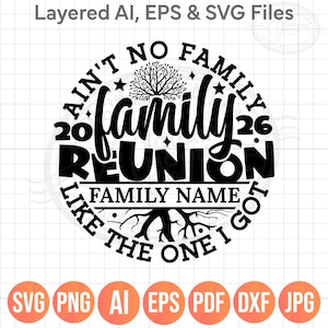 Family Reunion SVG PNG, Aint No Family Like The One I Got, DIY Personalized Name