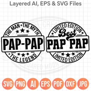 Gift For Pap SVG PNG, Grandpa Shirt Design, Pap-Pap The Man The Myth The Legend
