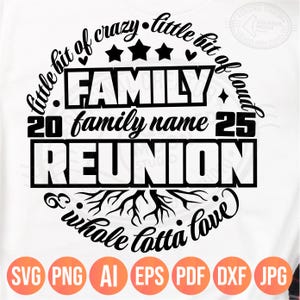 Family Reunion Svg Png, Little Bit of Crazy Little Bit Loud Whole Lotta Love, DIY Custom Name Template, 2025 Family Matching Shirts Designs