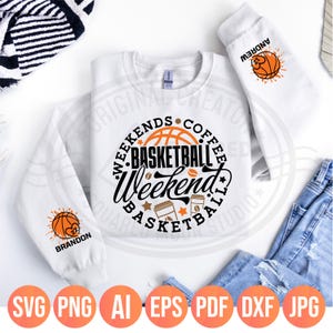 Weekends Coffee Basketball Svg Png, Funny Sports Lovers Shirts for Mom, Family and Friends, Cricut Silhouette & Sublimation Files