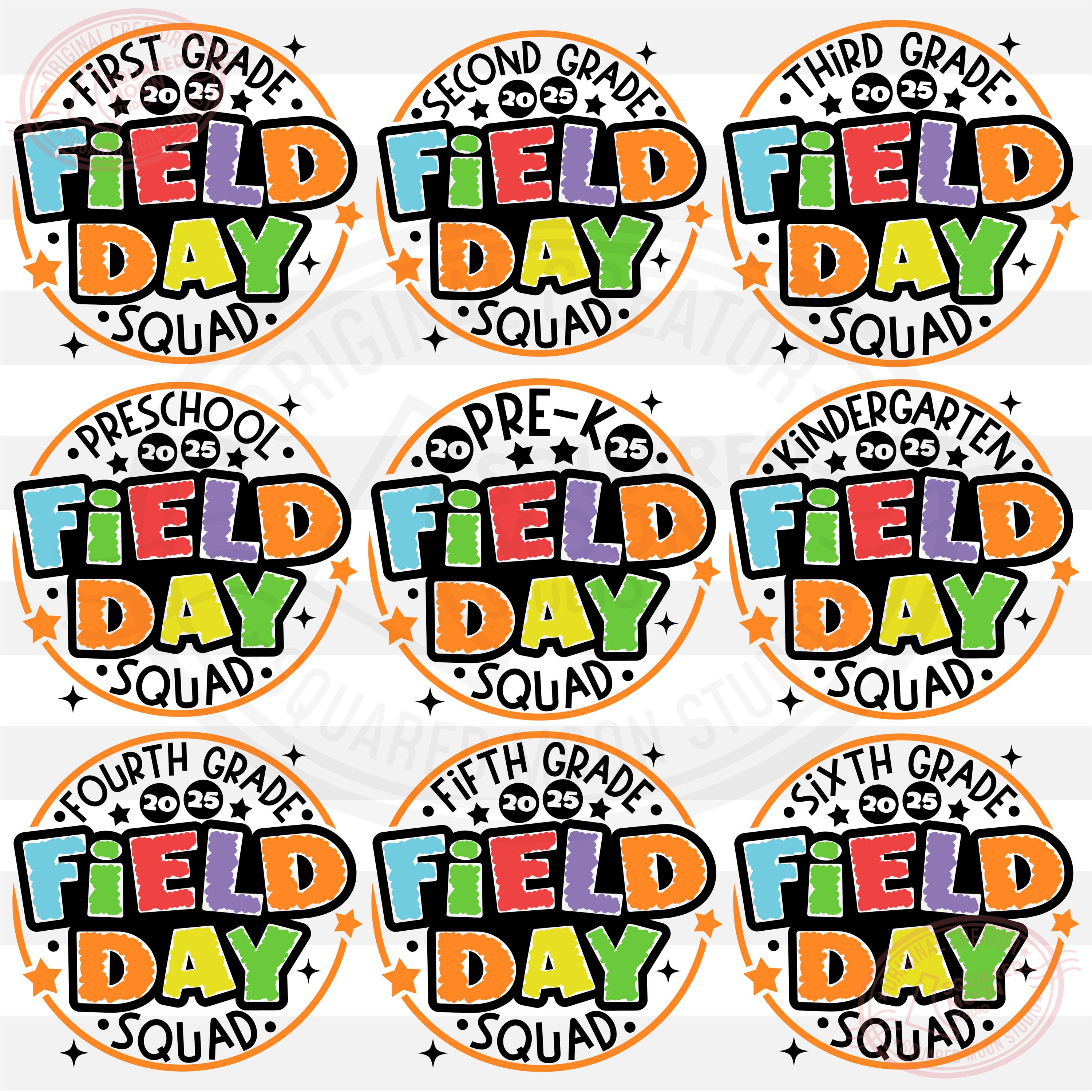 Field Day Svg Png Bundle, [GRADE] Field Day Squad, Field Trip 2025 For Boys Girls, Sports Kids Shirts Designs, Cricut Silhouette Sublimation