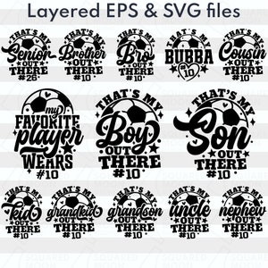 Fußball-Familie-Svg Bundle| Das ist mein Junge dort draußen SVG Png | DIY benutzerdefinierte Nummern Vorlagen | Fußball Schwester Geschenk | Mein Enkel-Fußballspieler | Dxf