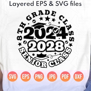 8th Grade Graduation Svg Png| Senior Class of 2028 Svg| Last Day of Middle School Png| 2024 Graduate Gift| Silhouette Cricut & Sublimation