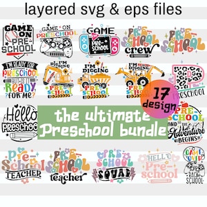 Preschool Svg Bundle for Girls, Boys and Teachers| Preschooler Png Gift Kids| Back to School Svg| Teacher Appreciation| Cricut Cameo Files