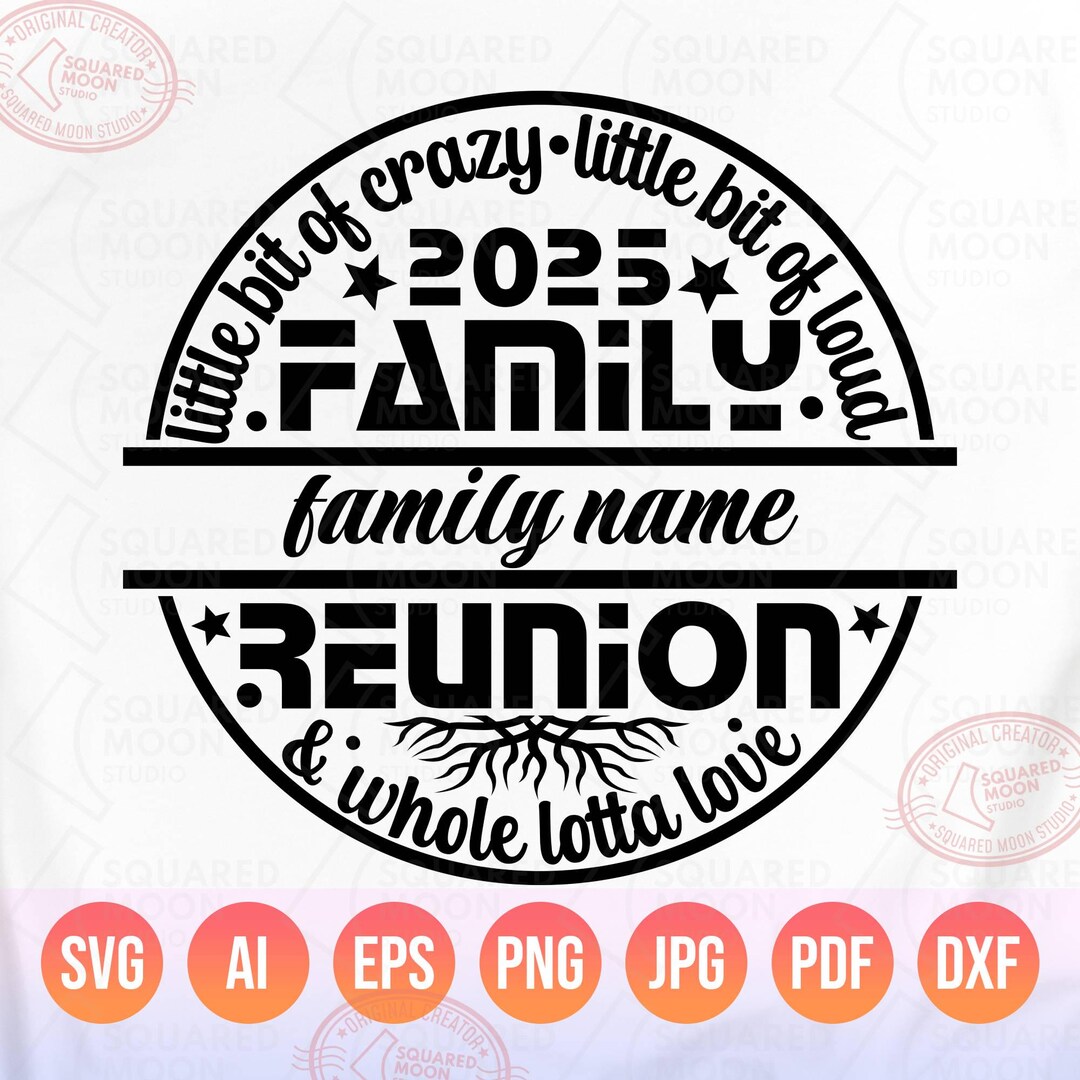 Family Reunion Svg 2025, DIY Custom Family Name, Little Bit of Crazy ...