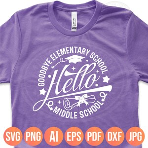 Goodbye Elementary School Hello Middle School Svg Png, 5th Grade ...