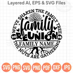 Family Reunion Svg Png, We've Shaken the Family Tree The Nuts are Gathering
