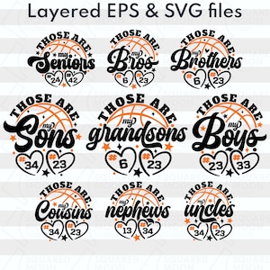 Basketball-Svg bündeln| Das sind My Boys SVG| DIY benutzerdefinierte Zahlen Vorlagen | Basketball Familiengeschenk | Meine Enkel Basketball Spieler | Geschichtet