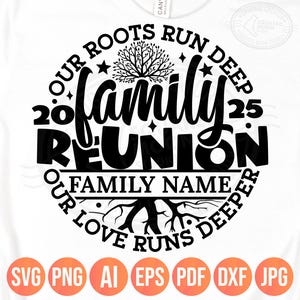 Our Roots Run Deep Our Love Runs Deeper, Family Reunion Svg Png, DIY Personalized Family Name, 2025 Family Gathering Matching Shirts Gifts