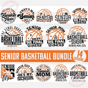 Lot de basket-ball seniors png, svg de maman de basket-ball de nuit senior 2025, le dernier trimestre, les chemises de la saison dernière Svg