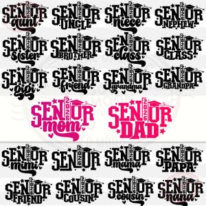 Pacote de SVG Família Senior 2026, SVG Mãe Senior 2026, SVG Pai Senior, Camisetas de Presente de Formatura, PNG da Turma de 2026, Arquivos Digitais em Camadas