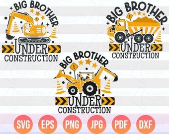 Promoted to Big Brother Svg Png, Big Brother Construction Bundle, Funny Pregnancy Announcement for Toddler, New Baby Layered Digital Cricut