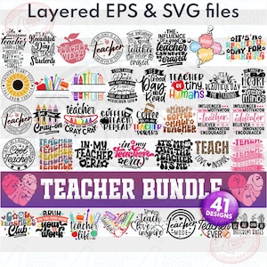 Teacher Svg Bundle| Funny Teacher Svg| Teacher Quote Png| Back to School Svg| Teacher Appreciation Gift| Teacher Life |Digital Cricut File
