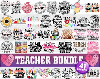 Teacher Svg Bundle| Funny Teacher Svg| Teacher Quote Png| Back to School Svg| Teacher Appreciation Gift| Teacher Life |Digital Cricut File