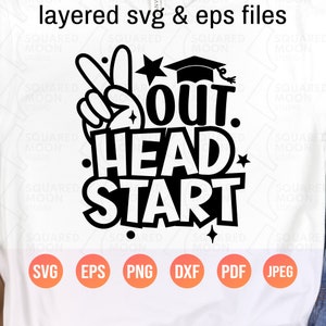 Ultimo giorno di Head Start SVG/ Regalo per bambini fuori da Headstart/ Laurea in PNG per ragazzi e ragazze/ Laurea Headstart 2023 in PNG/ File digitali